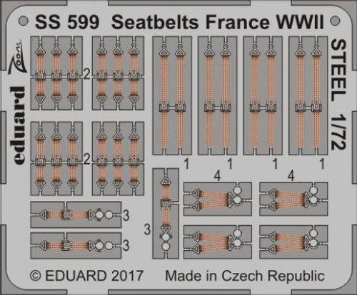 EDUSS599 1/72 Eduard Seatbelts France WWII Steel  SS599 MMD Squadron