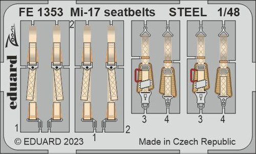 EDUFE1353 1/48 Eduard Mi-17 seatbelts Steel for AMK FE1353 MMD Squadron