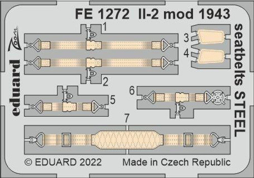 EDUFE1272 1/48 Eduard Il-2 mod. 1943 seatbelts Steel for Zvezda FE1272 MMD Squadron