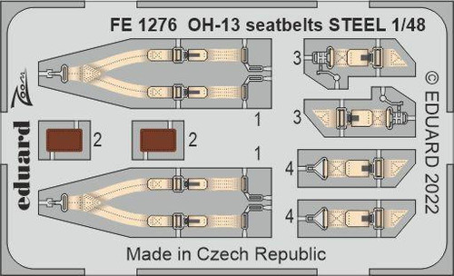 EDUFE1276 1/48 Eduard OH-13 seatbelts Steel for Italeri FE1276 MMD Squadron