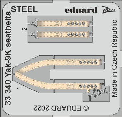 EDU33340 1/32 Eduard Yak-9K seatbelts Steel for ICM 33340 MMD Squadron