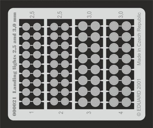 EDU00021 Eduard Landing lights 2.5 and 3mm 00021 MMD Squadron