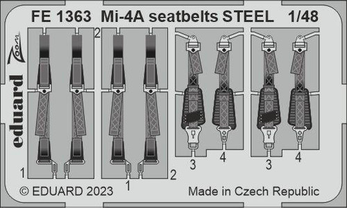 EDUFE1363 1/48 Eduard Mi-4A seatbelts Steel for Trumpeter FE1363 MMD Squadron