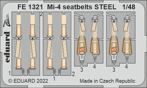 EDUFE1321 1/48 Eduard Mi-4 seatbelts Steel for Trumpeter FE1321 MMD Squadron