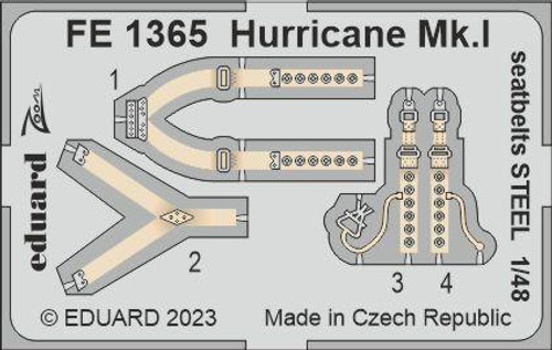 EDUFE1365 1/48 Eduard Hurricane Mk.I seatbelts Steel for Hobby Boss FE1365 MMD Squadron