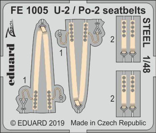 EDUFE1005 1/48 Eduard U-2 / Po-2 seatbelts Steel for ICM FE1005 MMD Squadron