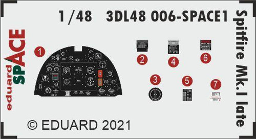EDU3DL48006 1/48 Eduard Spitfire Mk.I late Space for Eduard 3DL48006 MMD Squadron