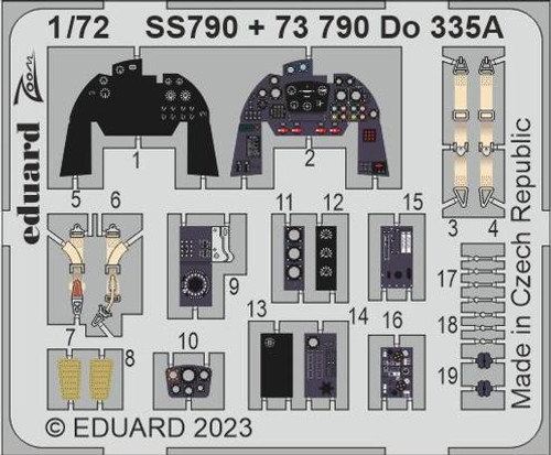 EDU73790 1/72 Eduard Do 335A for Hobby 2000 / Dragon 73790 MMD Squadron