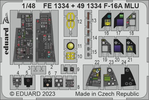 EDU491334 1/48 Eduard F-16A MLU for Kinetic 491334 MMD Squadron