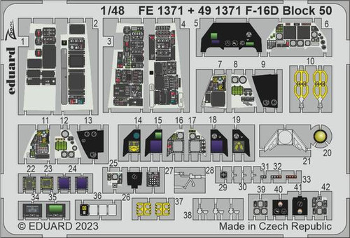 EDU491371 1/48 Eduard F-16D Block 50 for Kinetic 491371 MMD Squadron
