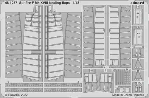 EDU481087 1/48 Eduard Spitfire F Mk.XVIII landing flaps for Airfix 481087 MMD Squadron