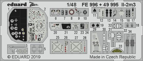 EDU49995 1/48 Eduard Il-2m3 interior for Tamiya 49995 MMD Squadron