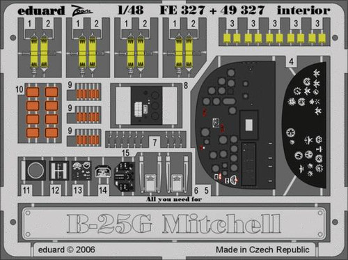 EDUFE327 1/48 Eduard B-25G interior for Accurate Miniatures FE327 MMD Squadron