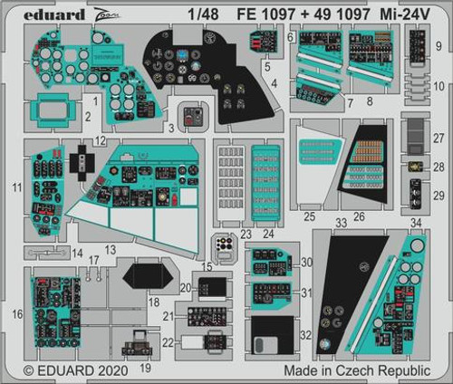 EDUFE1097 1/48 Eduard Mi-24V for Zvezda FE1097 MMD Squadron