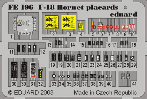 EDUFE196 1/48 Eduard F-18 placards FE196 MMD Squadron