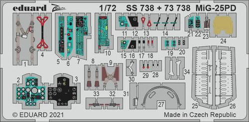 EDUSS738 1/72 Eduard MiG-25PD for ICM SS738 MMD Squadron