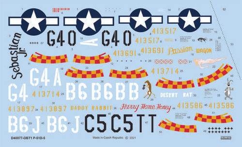 EDUD48077 1/48 Eduard Decal P-51D-5 357th FG - Eduard D48077 MMD Squadron