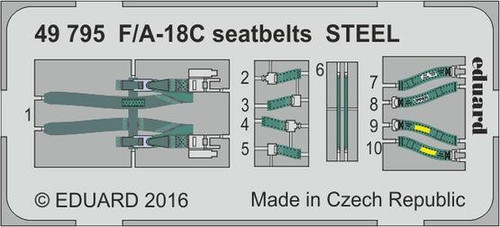 EDU49795 1/48 Eduard Seatbelts F/A-18C Steel for KIN (Pre-Painted) 49795 MMD Squadron