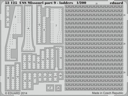 EDU53125 1/200 Eduard USS Missouri Ladders Pt.9 for TRP 53125 MMD Squadron
