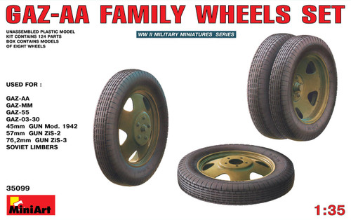 MIN35099 1/35 Miniart GAZ -AA Family Wheels set  MMD Squadron