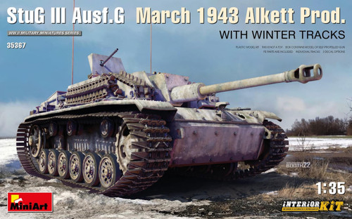 MIN35367 1/35 Miniart StuG III Ausf. G  March 1943 Alkett Prod  w/Winter Tracks.  Interior Kit  MMD Squadron