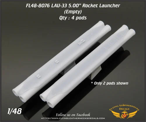 FLN-48-8076 1/48 Flying Leathernecks LAU-33 Dual 5.00 Rocket Launcher - Vietnam  MMD Squadron