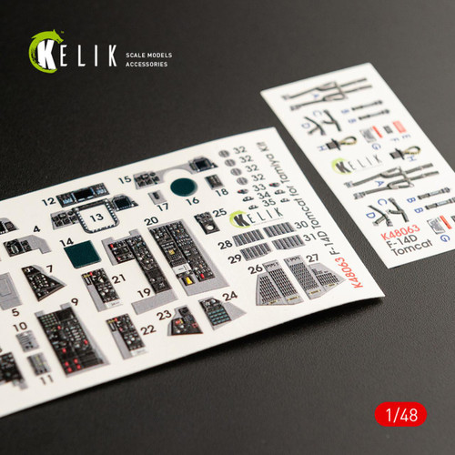 RES-K48063 1/48 Kelik F-14D Tomcat interior 3D decals for Tamiya kit  MMD Squadron