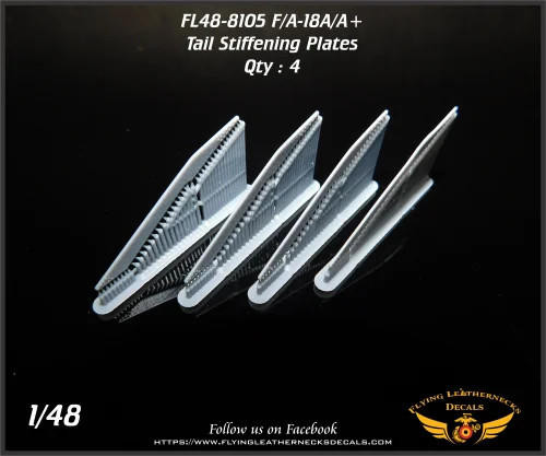 FLN-48-8105 1/48 Flying Leathernecks F/A-18A/A+ Tail Stiffening Plates  MMD Squadron