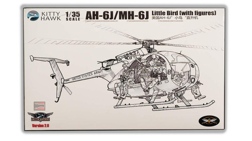 KIT50004 1/35 Kitty Hawk AH-6J/MH-6J Little Bird (with figures) Plastic Model Kit  MMD Squadron