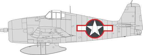 EDUEX1003 1/48 Eduard F6F-3 US national insignia w/ red outline Masks  MMD Squadron