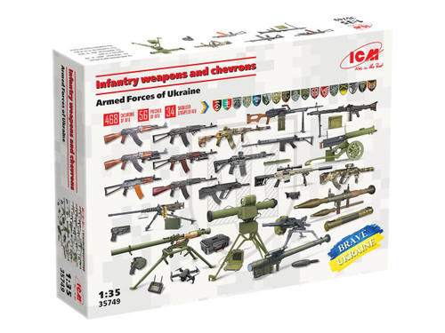 ICM35749 1/35 ICM Infantry weapons and chevrons of the Armed Forces of Ukraine - MMD Squadron