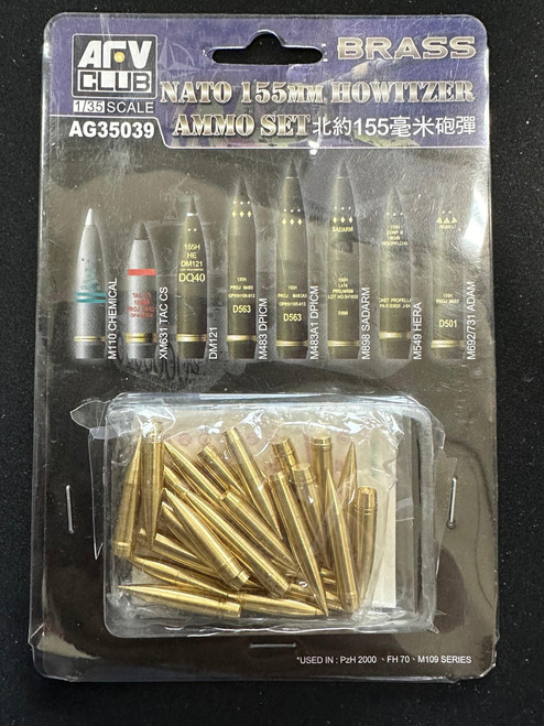 AFVAG35039 1/35 AFV Club Nato 155mm Howitzer Ammo Set (Brass)  MMD Squadron