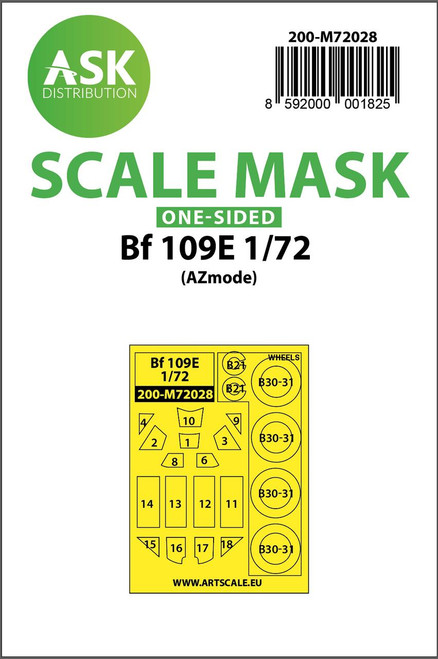 ASKM72028 1/72 Art Scale Bf 109E one-sided painting mask for AZ Model  MMD Squadron