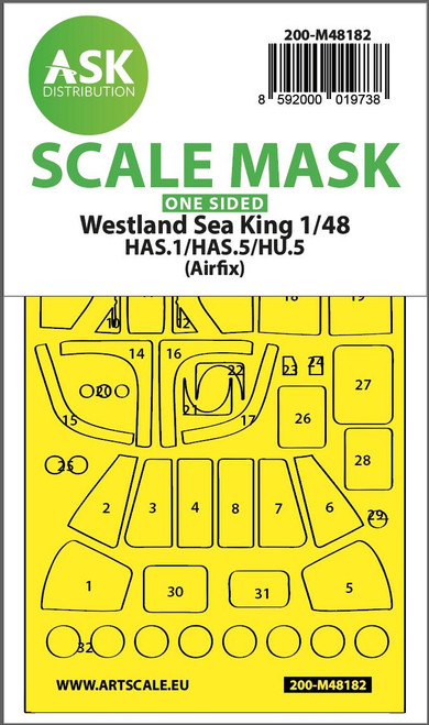 ASKM48182 1/48 Art Scale Westland Sea King HAS.1/HAS.5/HU.5  one- sided express fit  mask for Airfix  MMD Squadron