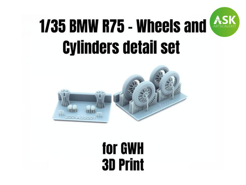 ASKA35001 1/35 Art Scale  BMW R75 - Wheels and Cylinders detail set recommended for GWH  MMD Squadron