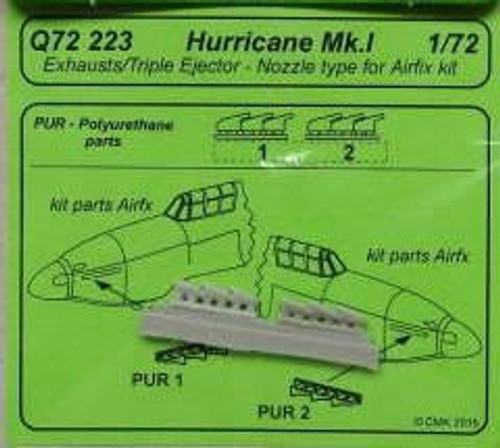 CMK-129-Q72223 1/72 CMK Hurricane MK.I - Exhausts / Triple Eject  MMD Squadron