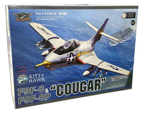 KIT80127 1/48 Kitty Hawk F9F-8/F9F-8P Cougar  (2 in 1) Plastic Model Kit  MMD Squadron