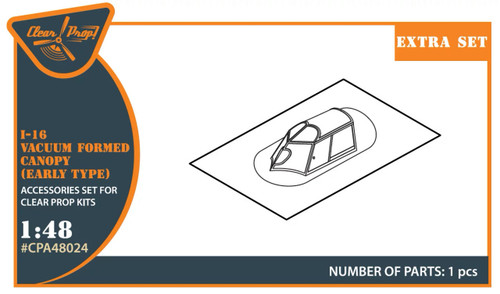 CPA48024 1/48 Clear Prop I-16 vacuum formed canopy (early version) for CP kit  MMD Squadron