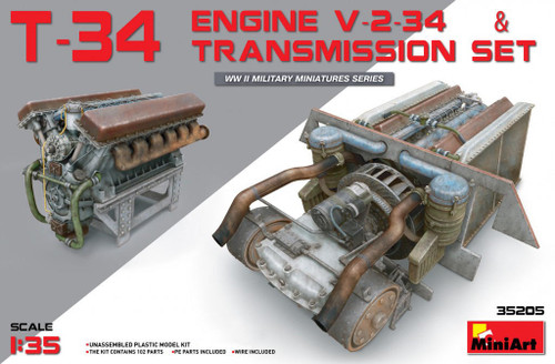 MIN35205 1/35 Miniart T-34 Engine(V-2-34) & Transmission Set  MMD Squadron