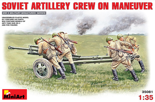 MIN35081 1/35 Miniart Soviet Artillery Crew on Maneuver  MMD Squadron