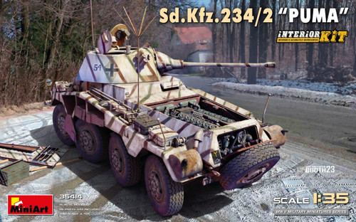 MIN35414 1/35 Miniart SD.KFZ.234/2 PUMA w/Interior Plastic Model Kit - PREORDER  MMD Squadron