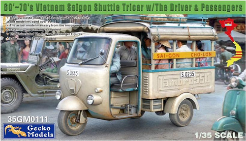 GEK-35GM0111 1/35 Gecko Models Saigon Shuttle Motor-Tricycle w/The Driver & Passengers  MMD Squadron GEK-35GM0111 1/35 Gecko Models Saigon Shuttle Motor-Tricycle w/The Driver & Passengers  MMD Squadron
