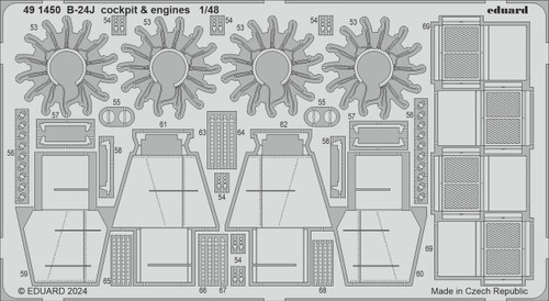 EDU491450 1/48 Eduard B-24J cockpit & engines Photo etched set - PREORDER  MMD Squadron