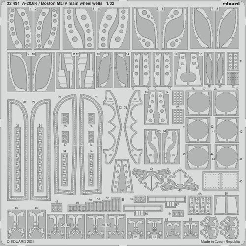 EDU32491 1/32 Eduard A-20J/K / Boston Mk.IV main wheel well Photo etched set - PREORDER  MMD Squadron