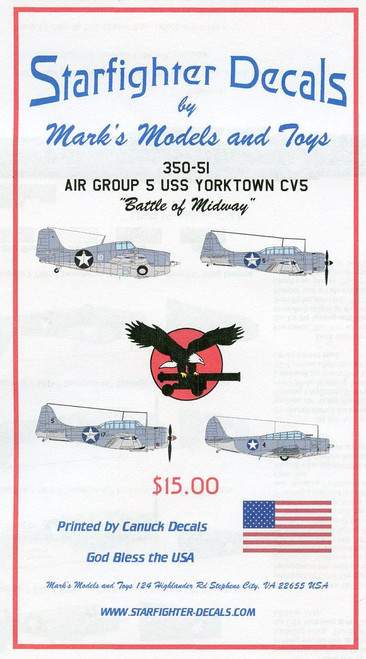 SFA35051 1/350 Starfighter Decals Air Group 5 USS Yorktown CV5 Battle of Midway MMD Squadron SFA35051 1/350 Starfighter Decals Air Group 5 USS Yorktown CV5 Battle of Midway MMD Squadron