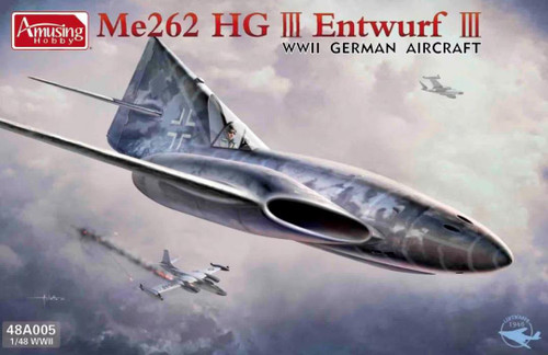 AMU48A005 1/48 Amusing Hobby ME262 HG III Entwurf III WWII German Aircraft Plastic Model Kit  MMD Squadron