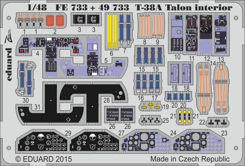 EDUFE733 1/48 Eduard T-38A Talon interior for WOLFPACK FE733 MMD Squadron