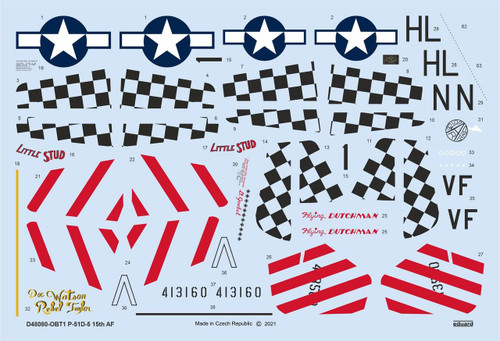 EDUD48080 1/48 Eduard P-51D-5 15th AF for EDUARD D48080 MMD Squadron