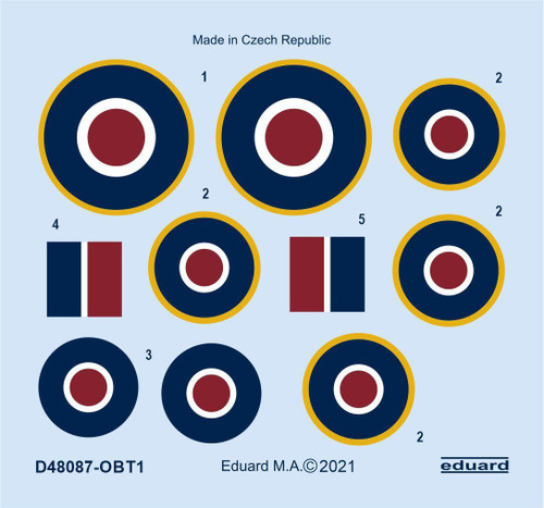 EDUD48087 1/48 Eduard Tempest Mk.II roundels for EDUARD/SPECIAL HOBBY D48087 MMD Squadron EDUD48087 1/48 Eduard Tempest Mk.II roundels for EDUARD/SPECIAL HOBBY D48087 MMD Squadron