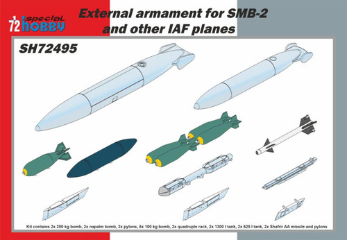 CMK-100-SH72495 1/72 Speical Hobby External armament for SMB-2 and other IAF planes 1/72  MMD Squadron